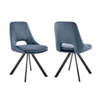 Lexi - Dining Room Accent Chair (Set of 4) - Blue Velvet / Black