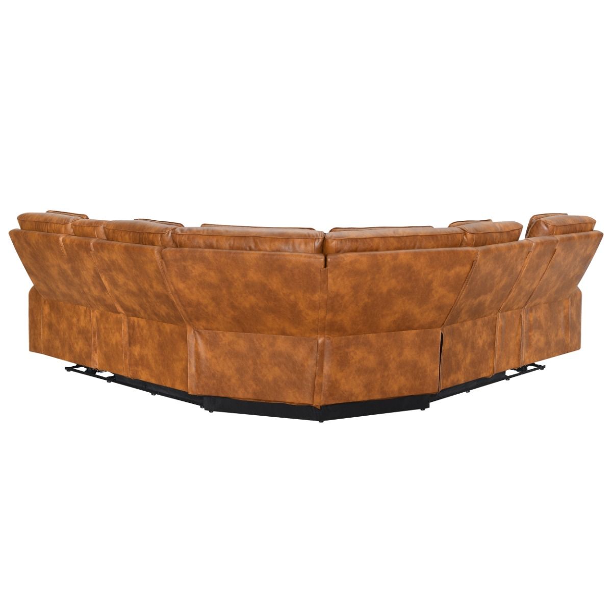 Taddeo - Power Motion Sectional Sofa With Power Headrest, Massage & LED - Two Tone Brown Leatherette