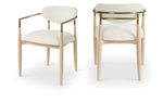 Riccio - Fabric Dining Arm Chair (Set of 2) - Natural Frame