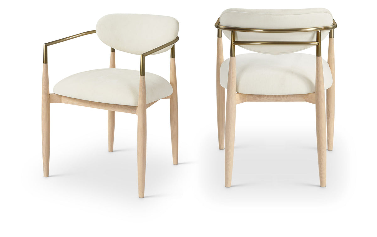 Riccio - Fabric Dining Arm Chair (Set of 2) - Natural Frame