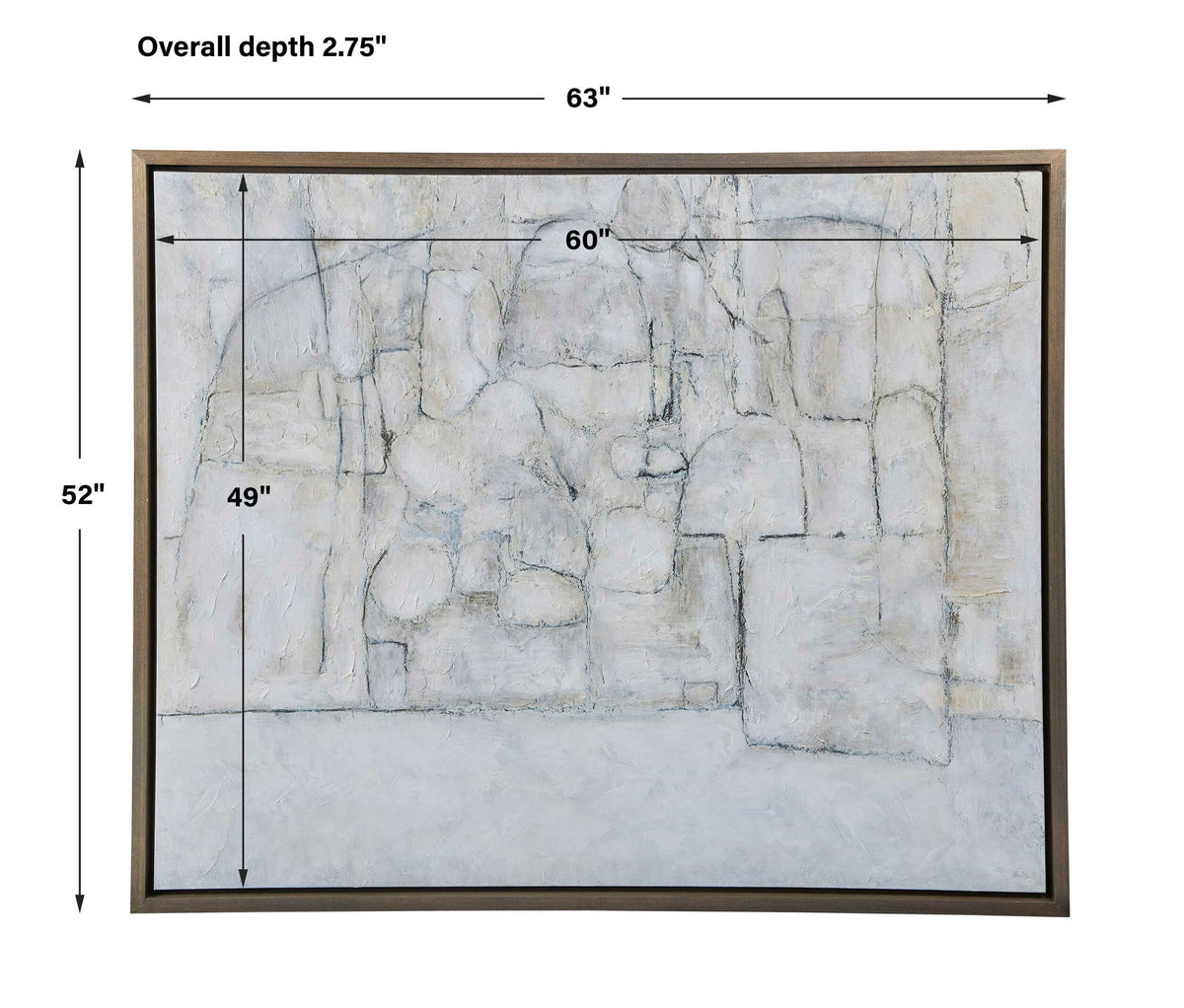 City Line - Framed Canvas - Gray / White / Woodtone