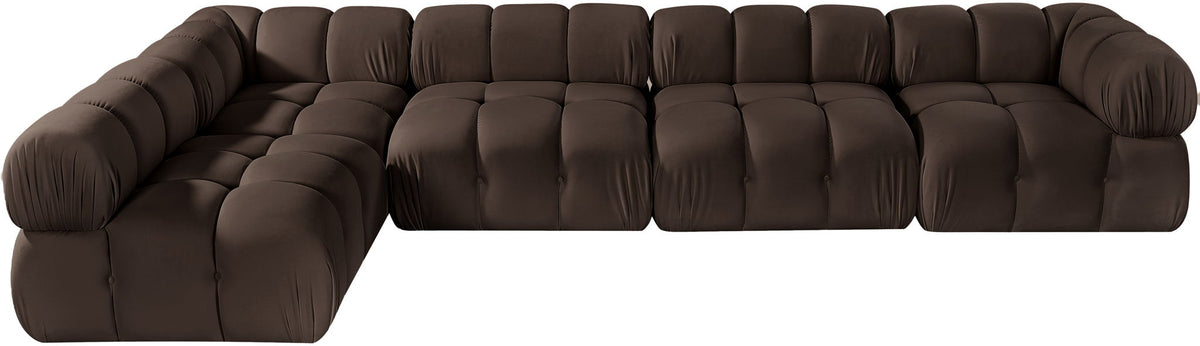 Orin - Velvet 5 Piece Modular Sectional