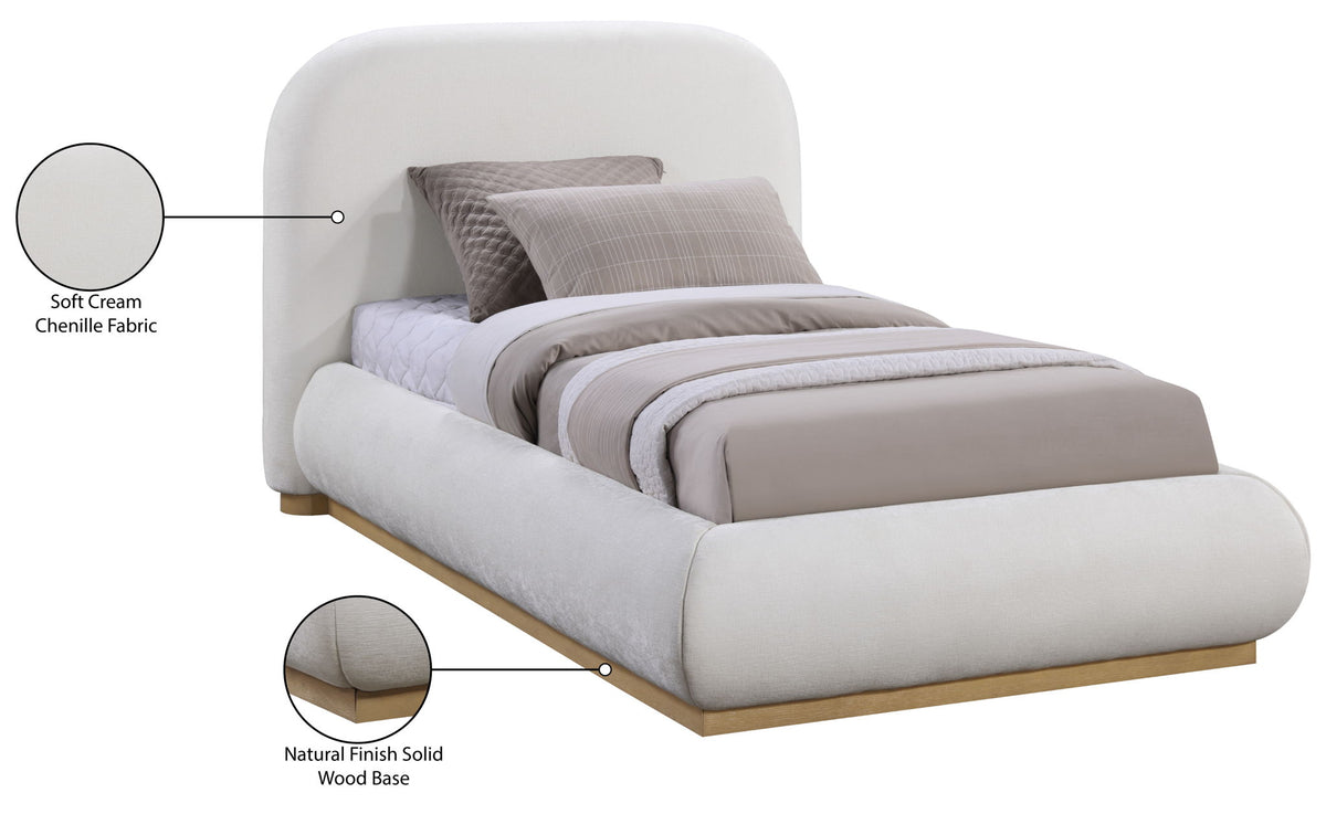Vaughn - Chenille Bed With Natural Base