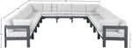 Nizuc - Outdoor Patio 13 Piece Modular Sectional With Gray Frame