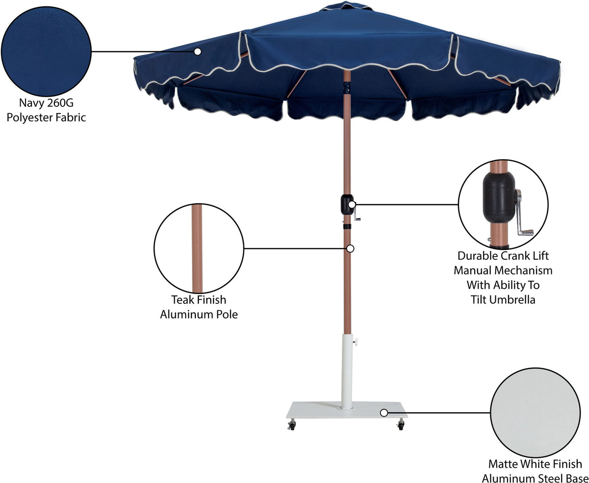 Amalfi - Aluminum Patio Umbrella - White Base / Light Brown Pole