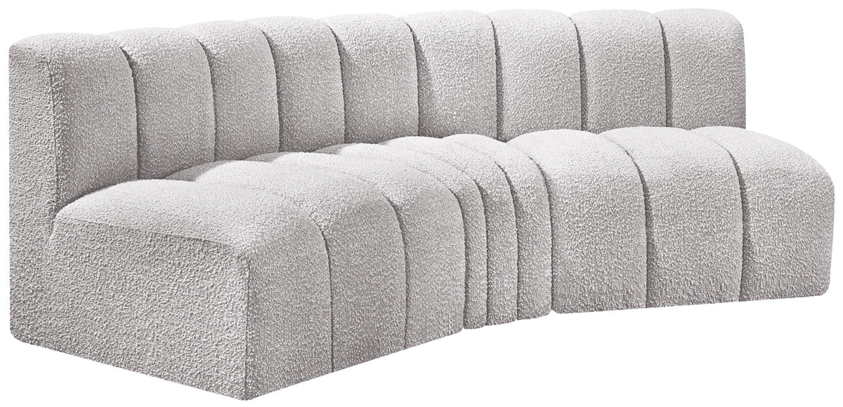 Arc - Boucle Fabric 3 Piece Modular Corner Sofa
