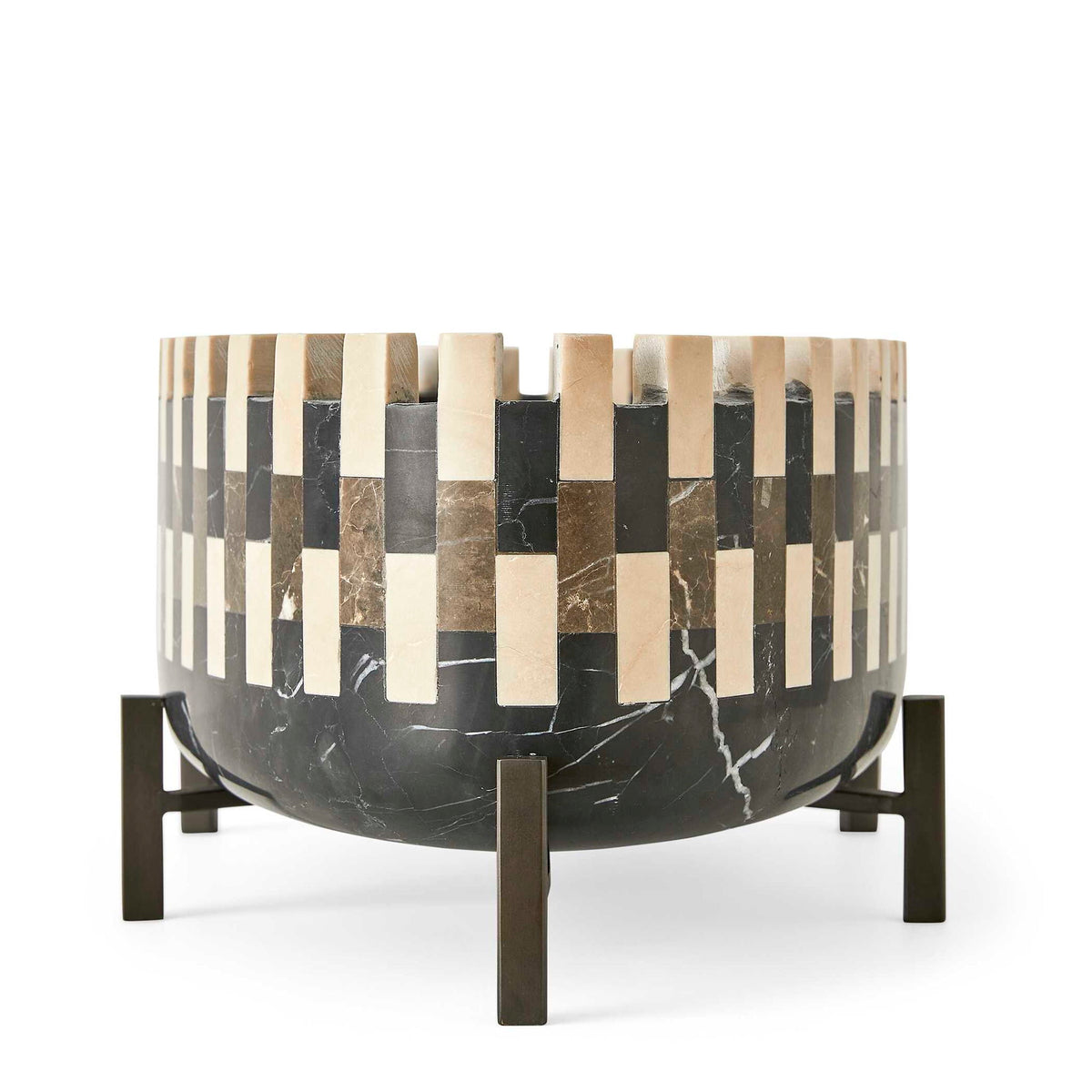 Domino - Cachepot - Black / Bronze / Brown