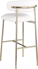 Lupita - Vegan Leather Upholstered Bar Stool With Brushed Gold Frame (Set of 2)
