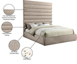 Adam - Chenille Fabric Bed With 89" Headboard