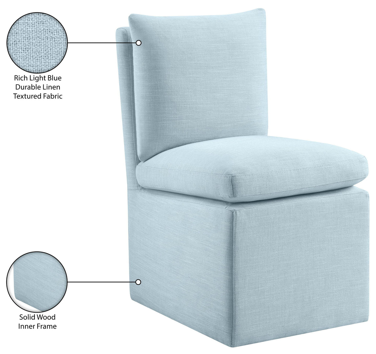 Nelori - Linen Textured Performance Fabric Upholstered Dining Chair (Set of 2)