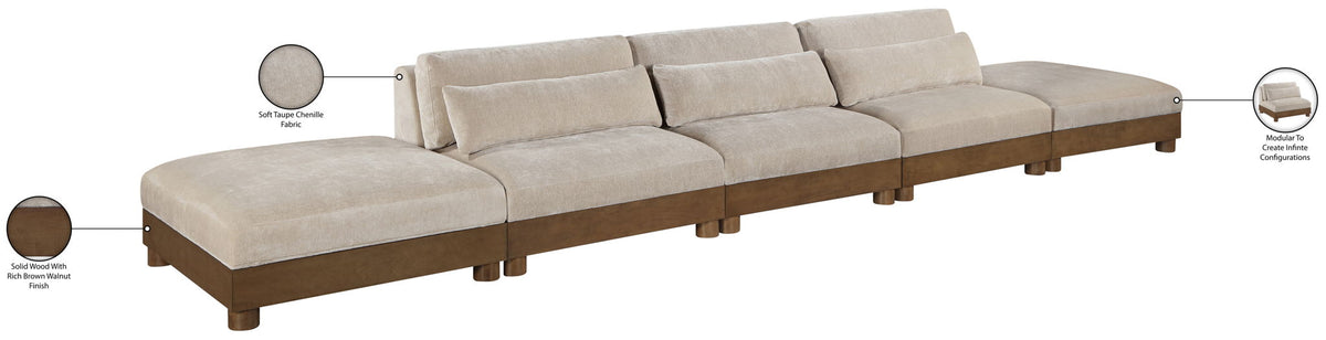 Turin - Chenille Fabric Upholstered Modular Sectional - Taupe