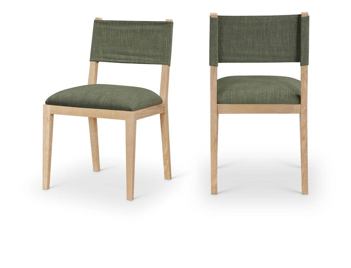 Avon - Linen Textured Performance Fabric Upholstered Dining Side Chair (Set of 2)