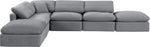 Indulge - Velvet 6 Piece Modular Armless Sectional