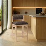 Roundhill - Fabric Counter Stool - Natural Frame