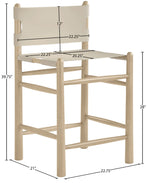 Santos - Upholstered Counter Stool With Stained Natural Base