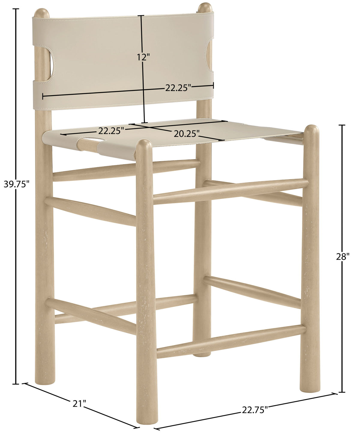 Santos - Upholstered Counter Stool With Stained Natural Base