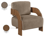 Cedra - Velvet Performance Fabric Upholstered Accent Chair - Brown Frame