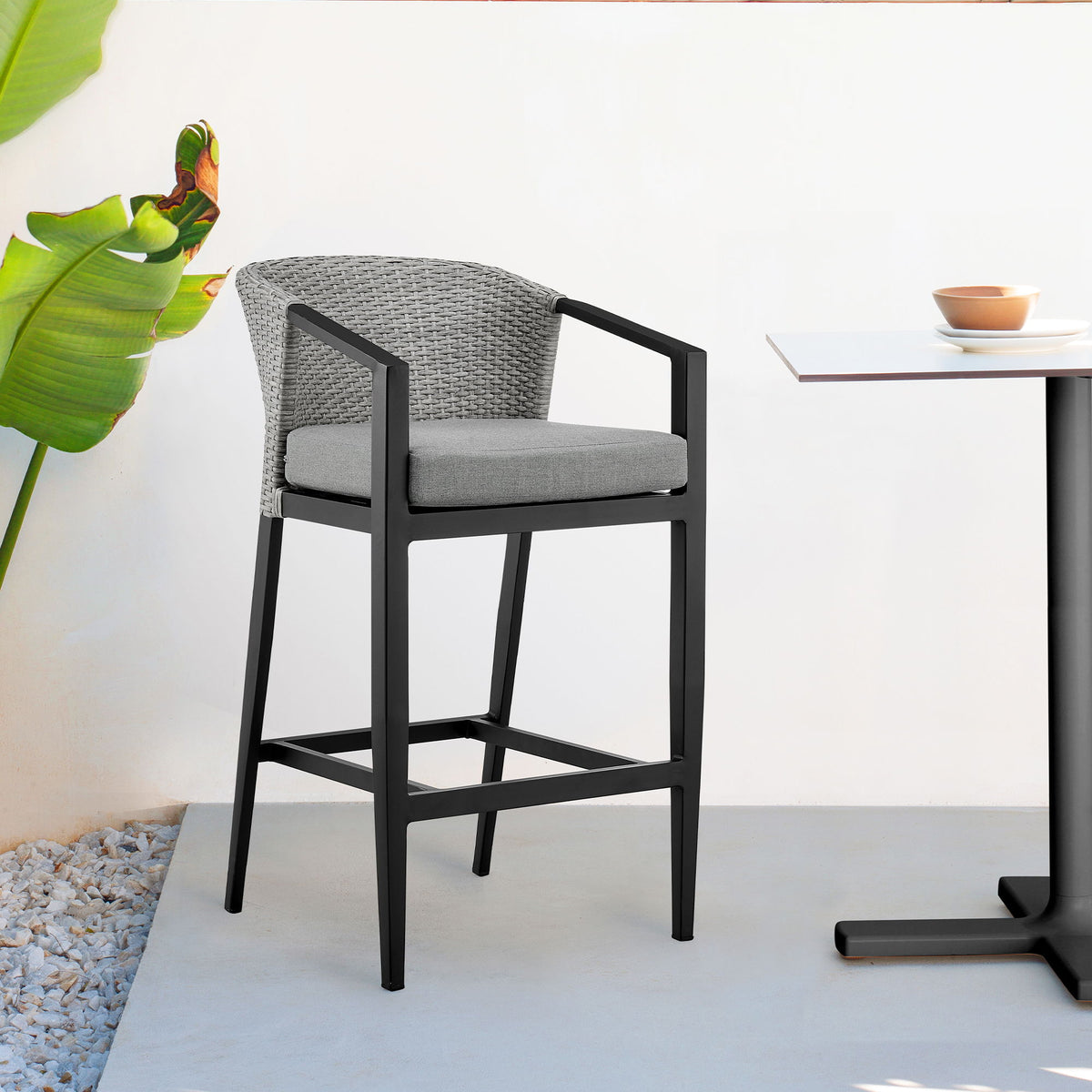 Palma - Outdoor Patio Bar Stool With Cushions