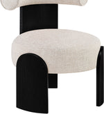 Calder - Linen Textured Fabric Upholstered Accent Chair - Painted Black Base