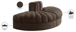 Rummi - Velvet Performance Fabric Upholstered 2 Piece  Rounded Modular Loveseat