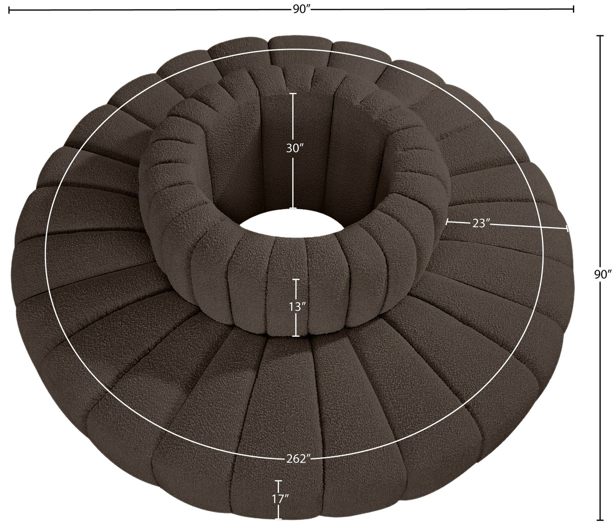 Arc - Boucle Fabric 8 Piece Round Modular Sofa