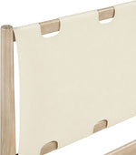 Santos - Vegan Leather Headboard And Wood Bed - Waxed Natural Frame