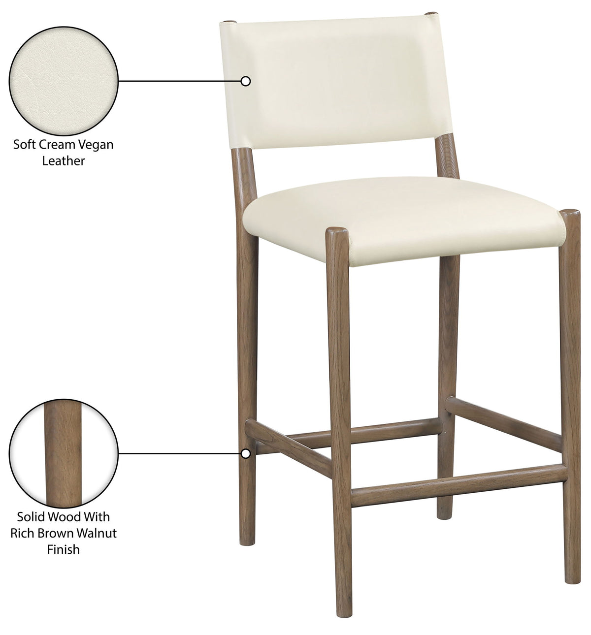 Andie - Upholstered Counter Stool - Brown Base
