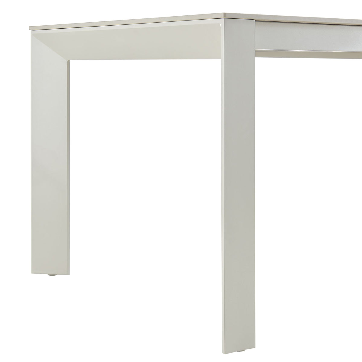 Breeze - Powder Coated Metal Rectangle Outdoor Dining Table With Sintered Stone Table Top - Cream