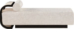 Zephyr - Linen Textured Fabric Upholstered Chaise - Painted Black Base