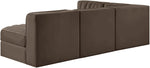 Rummi - Armless Velvet Performance Fabric Upholstered 4 Piece Modular Sectional