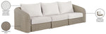 Seacrest - Olefin Water Resistant Fabric And Wicker 3 Piece Outdoor Patio Modular Sofa