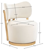 Elara - Velvet Upholstered Swivel Accent Chair - Stained Natural