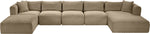 Shaggy - Fabric 6 Piece Modular Sectional With Chaise And Ottoman