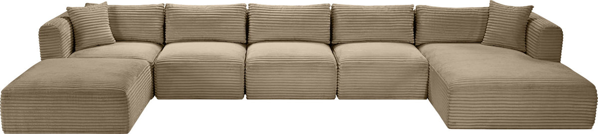 Shaggy - Fabric 6 Piece Modular Sectional With Chaise And Ottoman