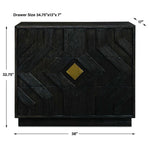 Faulkner - 3 Drawer Modern Chest - Black / Brass
