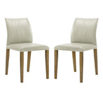Velena - Full Back Top Grain Leather Upholstered Wood Dining Chairs (Set of 2) - Gray