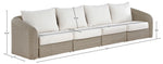 Seacrest - Olefin Water Resistant Fabric And Wicker 4 Piece Outdoor Patio Modular Sofa