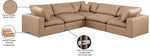 Comfy - 5 Piece Faux Leather Modular Corner Sectional - Tan