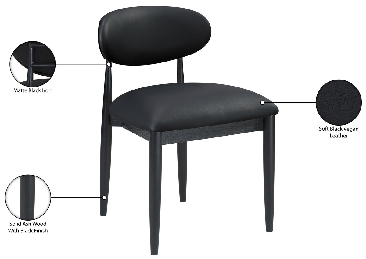 Riccio - Side Chair (Set of 2) - Black Frame