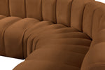 Arc - Velvet 6 Piece Curved Modular Sofa - Saddle