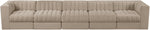 Rummi - Velvet Performance Fabric Upholstered 5 Piece Modular Sofa