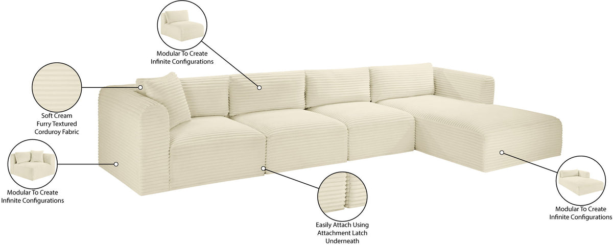 Shaggy - 4 Piece Modular Sectional