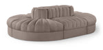 Rummi - Oval Velvet Performance Fabric Upholstered 6 Piece Modular Sectional