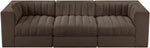 Rummi - Velvet Performance Fabric Upholstered 3 Piece Modular Sofa