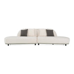 Falcone - Contemporary Off-White + Grey Bonded Leather Curved Sectional Sofa by VIG Furniture - View 1