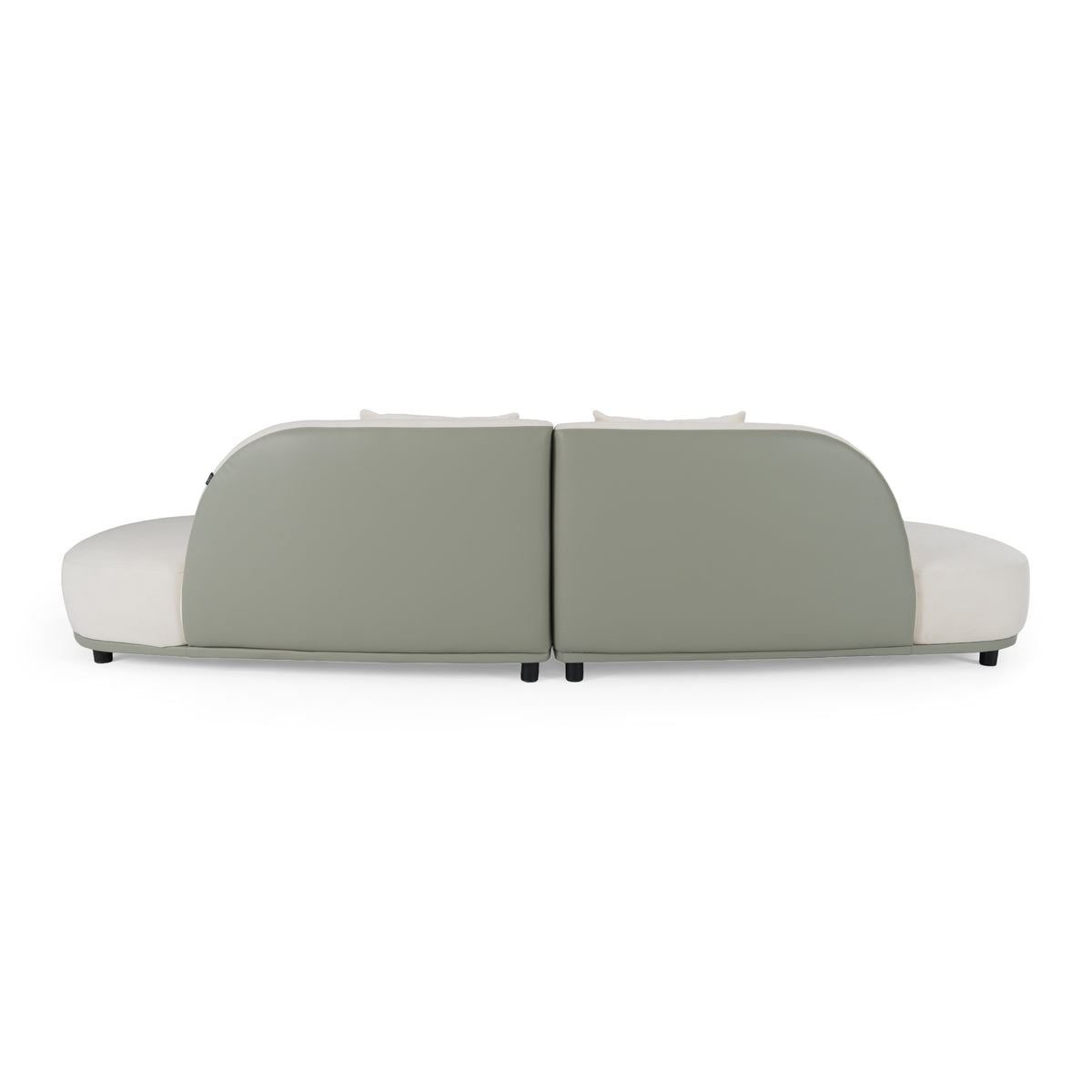 Falcone - Contemporary Off-White + Grey Bonded Leather Curved Sectional Sofa by VIG Furniture - View 6