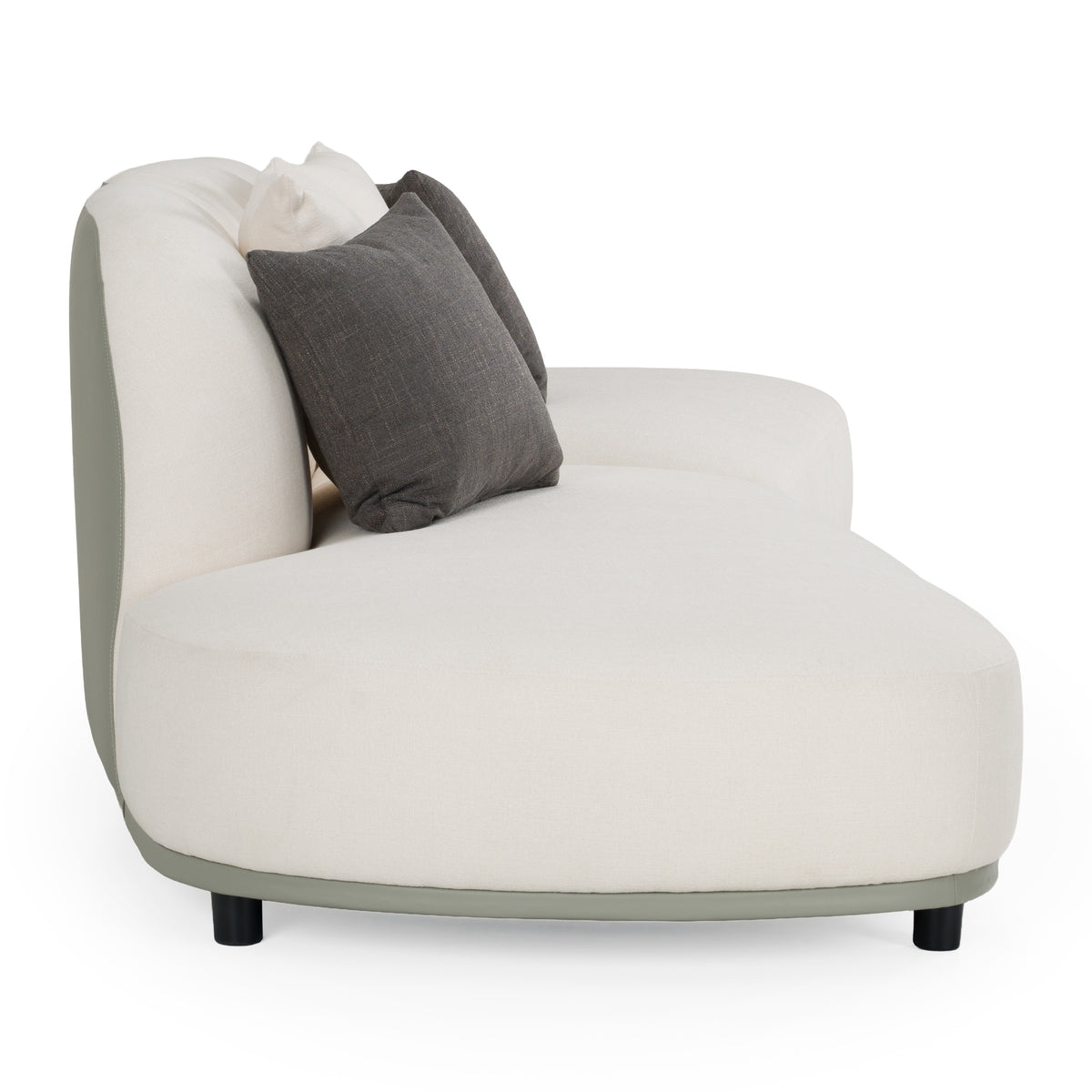 Falcone - Contemporary Off-White + Grey Bonded Leather Curved Sectional Sofa by VIG Furniture - View 7