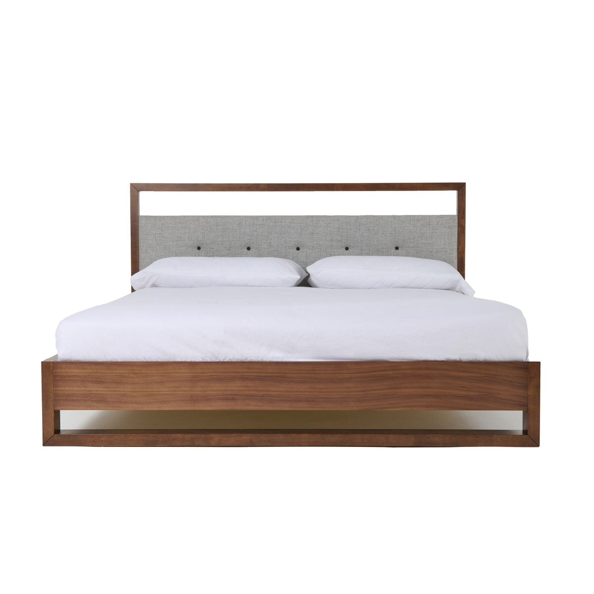 California King Falcor - Modern Grey Fabric & Walnut Veneer Bed by VIG Furniture - View 1