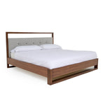 Eastern King Falcor - Modern Grey Fabric & Walnut Veneer Bed by VIG Furniture - View 3