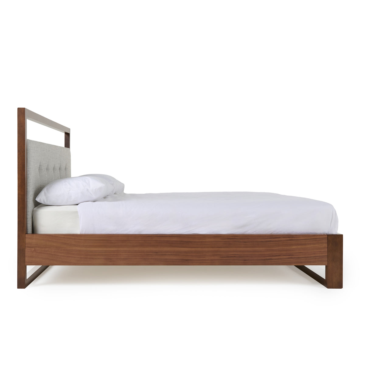 Falcor - Modern Grey Fabric & Walnut Veneer Bed by VIG Furniture - View 6